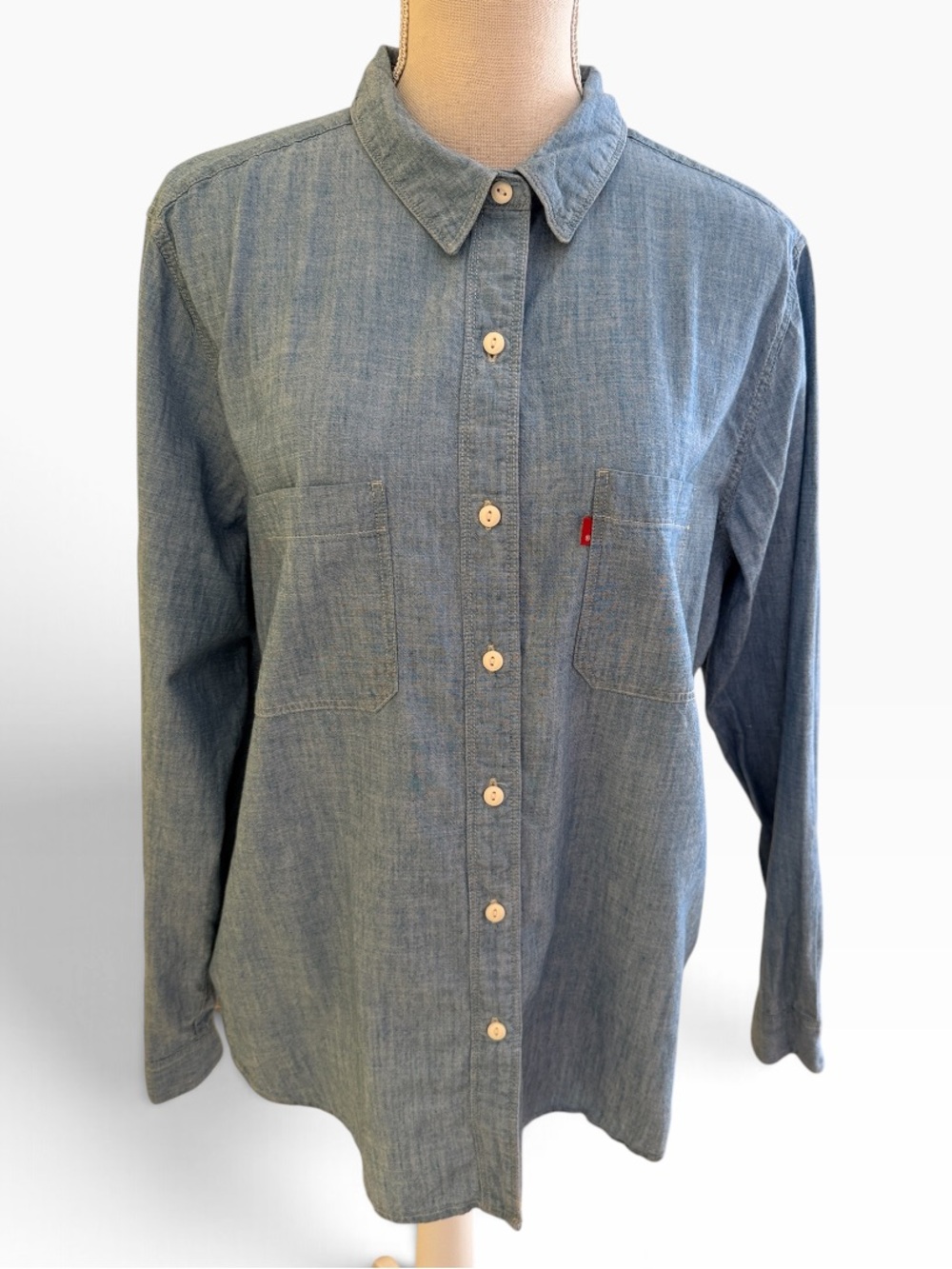 Levi's Light Blue Denim Boyfriend Fit Button Down Shirt XL